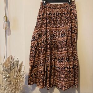 NWT Free Prople All About the Tiers Skirt in Neutral Combo Boho Midi Size M